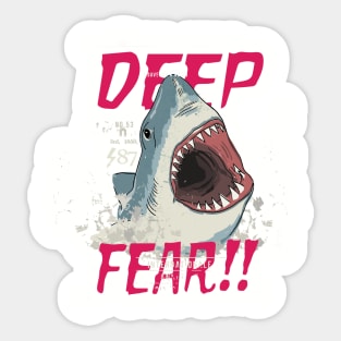 DEEP FEAR SHARK  JAWS ATTACK Sticker